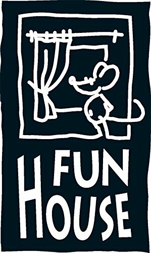 Dessin d'une souris à la fenêtre avec le texte 'Fun House'.