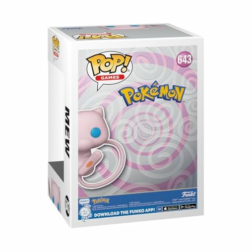Figurine Funko Pop de Mew de Pokémon dans sa boîte.