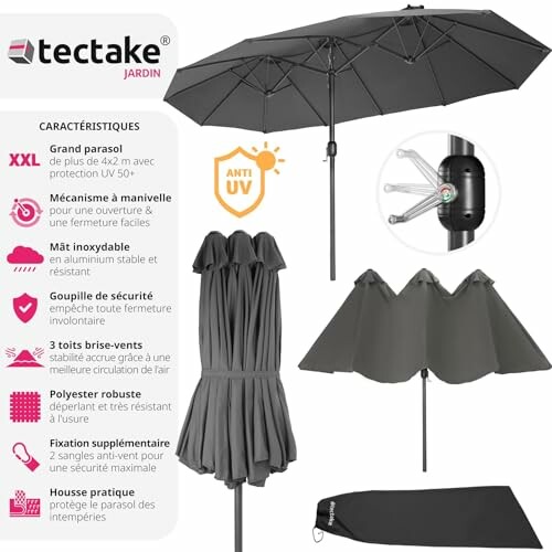 Parasol TecTake® Double Rectangulaire