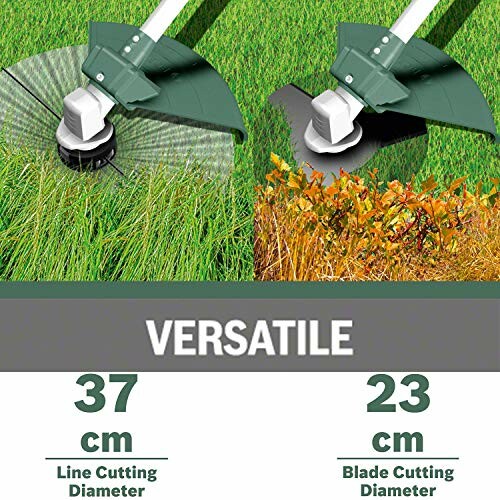 Comparaison des tailles de coupe d'une débroussailleuse