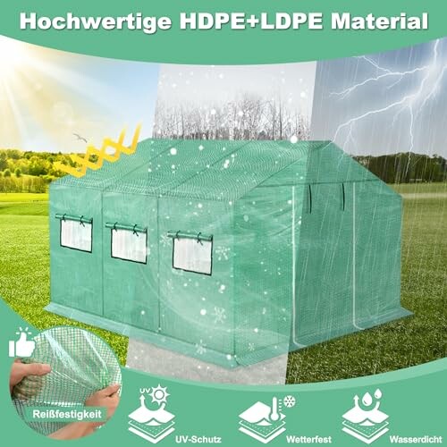 Serre verte en matériau HDPE et LDPE avec protection UV