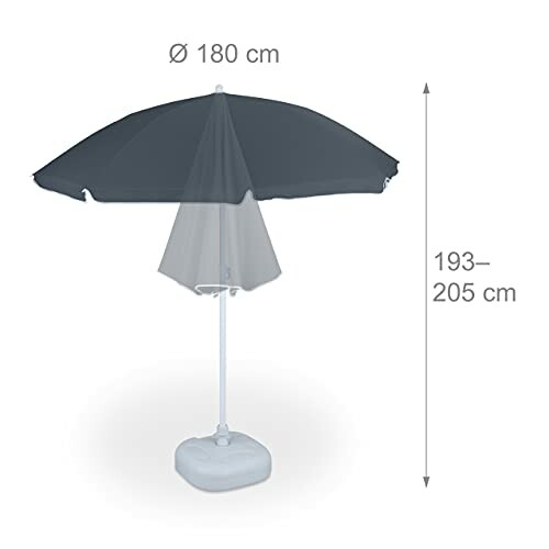 Parasol gris avec hauteur réglable