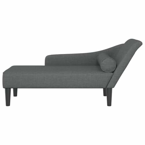 Chaise longue grise moderne avec accoudoir.