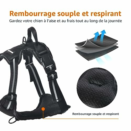 Harnais pour chien avec rembourrage souple et respirant