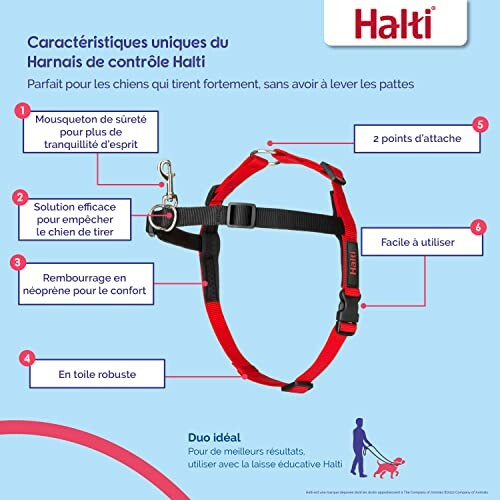 Harnais de contrôle Halti pour chiens avec caractéristiques et avantages