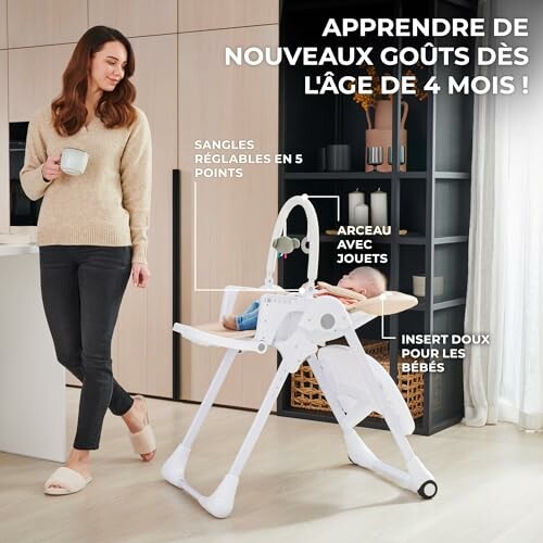 Kinderkraft TUMMIE Chaise Haute 2 en 1