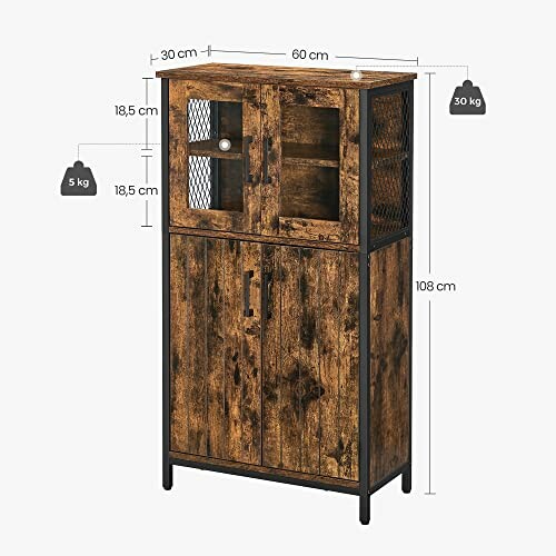 Armoire de rangement style industriel avec dimensions et capacité de poids