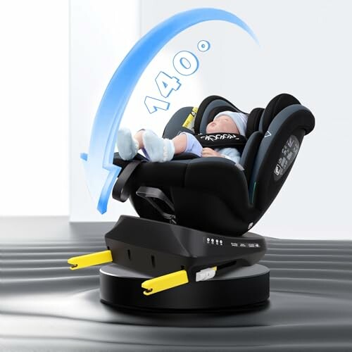 Siège auto pour bébé avec angle d'inclinaison de 140 degrés.