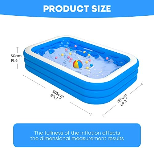 Dimensions de la piscine gonflable familiale