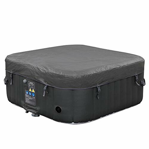 Couverture noire pour spa gonflable carré.