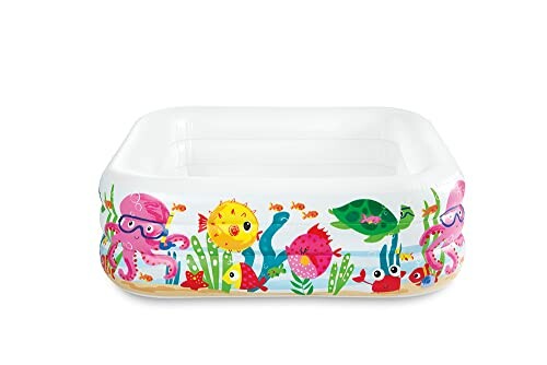Piscine gonflable pour enfants avec motifs marins colorés