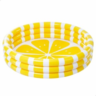 Piscine gonflable jaune en forme de citron