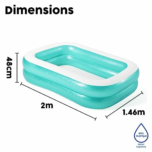 Piscine gonflable rectangulaire avec dimensions