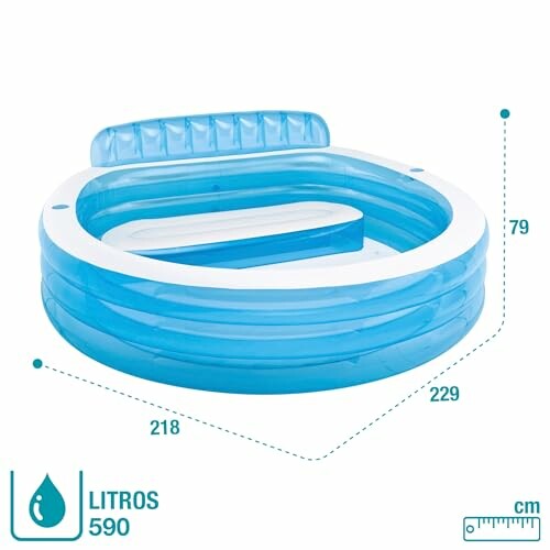 Piscine gonflable bleue avec siège intégré