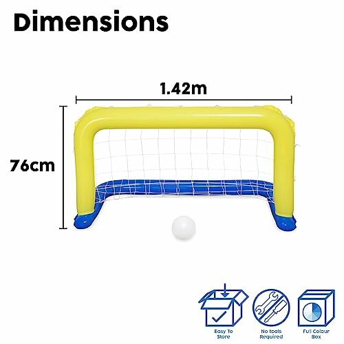 Dimensions d'un but de football gonflable avec ballon.