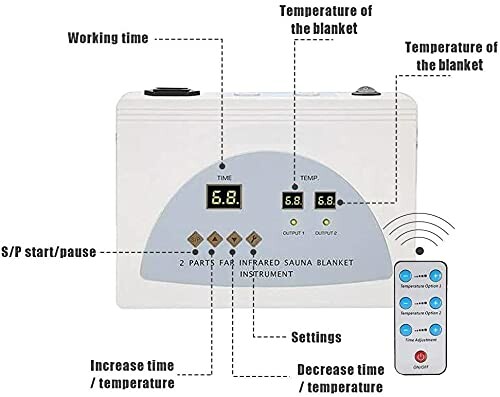 Contrôleur de couverture de sauna infrarouge avec télécommande.