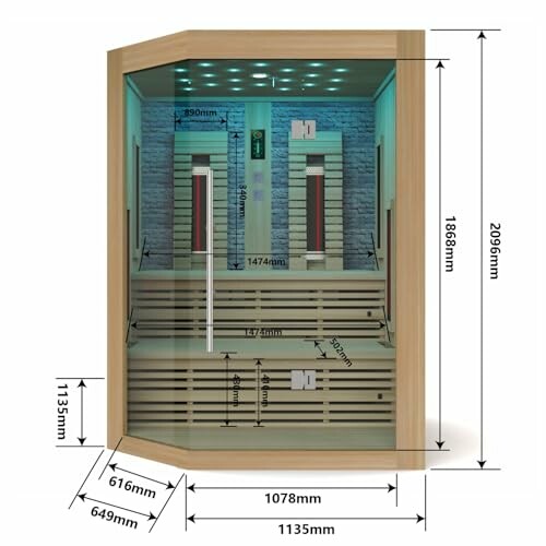 Dimensions d'un sauna infrarouge moderne