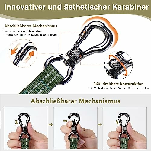 Carabiner innovant avec mécanisme verrouillable.