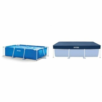 Piscine hors-sol Intex avec couverture.