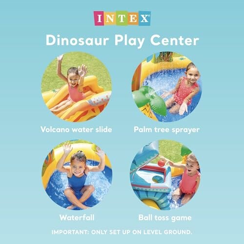 Centre de jeu gonflable pour enfants avec toboggan et jeux d'eau.