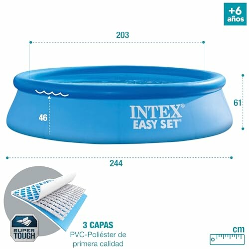 Piscine gonflable Intex Easy Set avec dimensions.