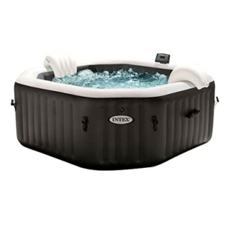Jacuzzi gonflable Intex noir et blanc avec bulles