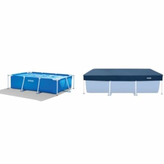 Piscine à cadre métallique Intex, avec bâche de protection