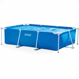 Piscine rectangulaire Intex avec cadre en métal.