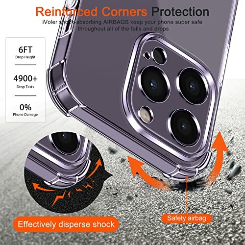Coque de téléphone avec coins renforcés et protection contre les chutes.