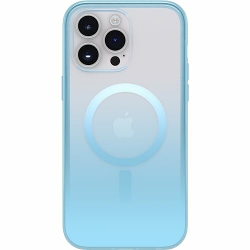 Coque transparente pour iPhone avec logo Apple et technologie MagSafe.