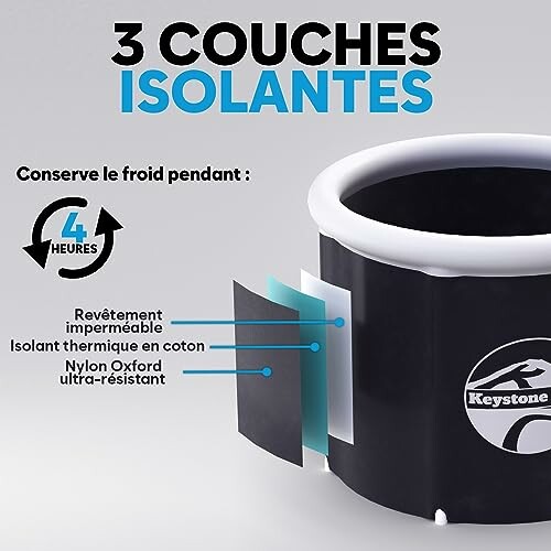 Illustration de seau avec trois couches isolantes.