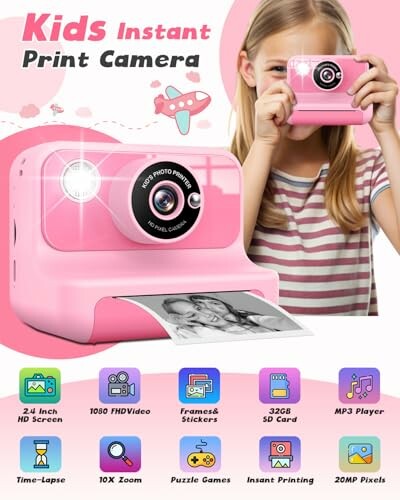 Appareil Photo Enfant Instantané LETSHAHA H3