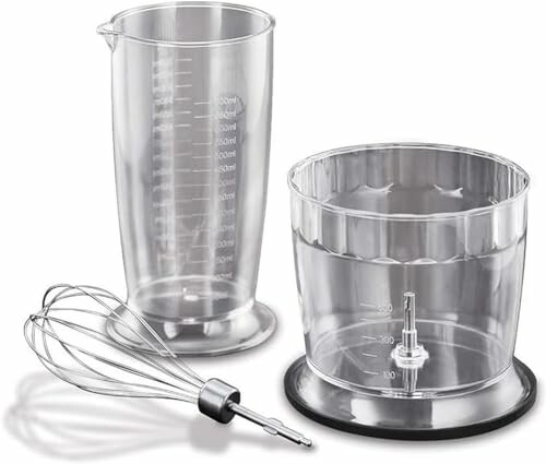 Accessoires de blender en plastique transparent.