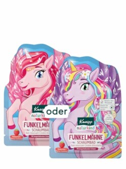 Sachets de bain moussant pour enfants avec des licornes colorées