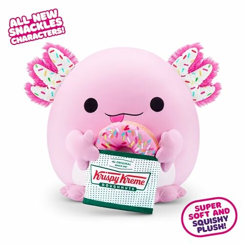 Peluches axolotl avec beignet Krispy Kreme