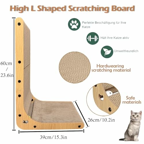 Planche à gratter en forme de L pour chat