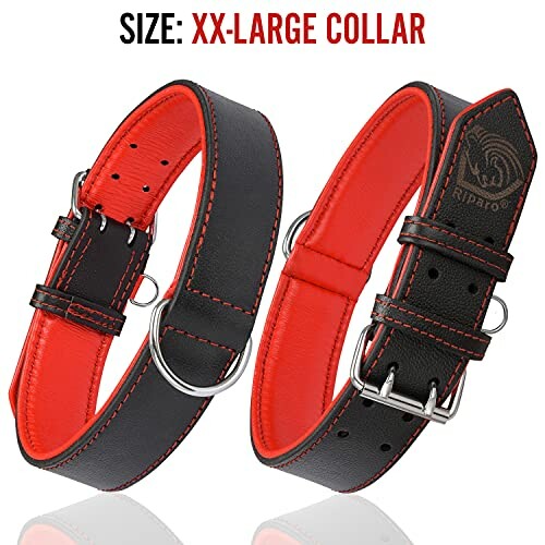 Collier pour chien rouge et noir de taille XXL