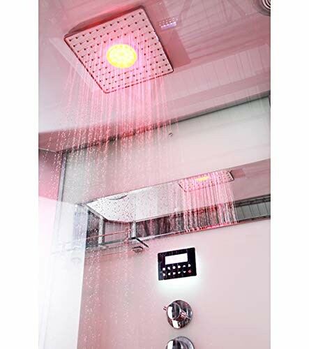 Douche avec pommeau LED coloré et panneau de contrôle