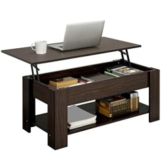 Table basse avec plateau relevable et rangement