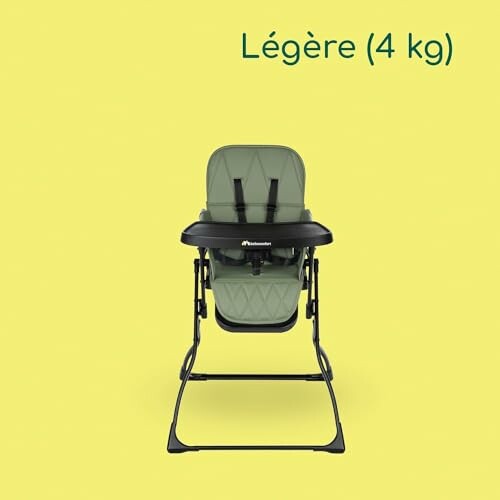 Chaise haute légère pour bébé en vert