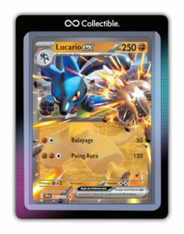 Carte Pokémon Lucario EX avec attaques Balayage et Poing Aura