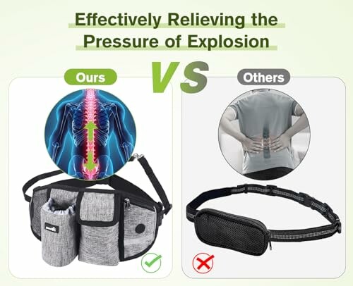 Comparaison de ceinture lombaire, soulagement efficace de la pression.