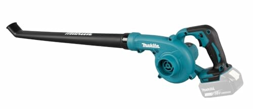 Souffleur de feuilles sans fil Makita en bleu.