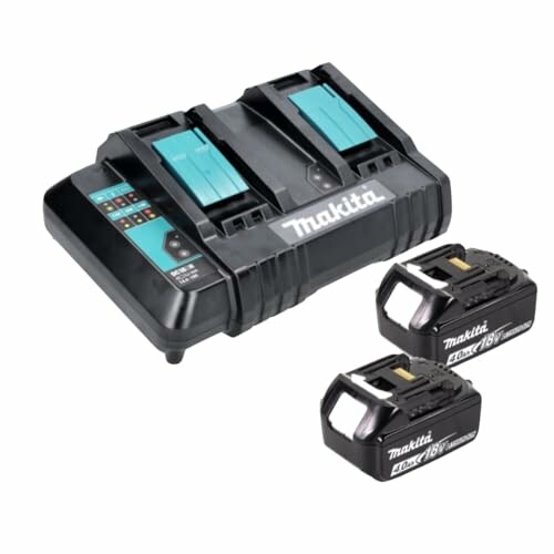 Chargeur double Makita avec deux batteries