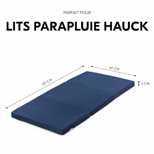 Matelas pliant bleu pour lit parapluie Hauck