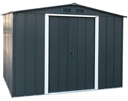 Abri de jardin en métal avec porte coulissante