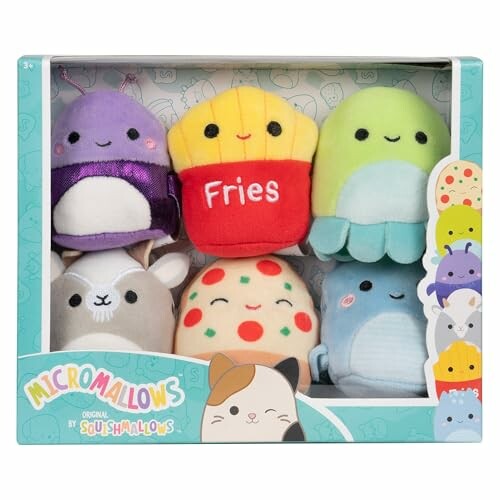 Ensemble de jouets en peluche Micromallows avec divers personnages mignons.