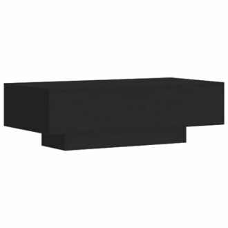 Table basse noire moderne au design minimaliste.