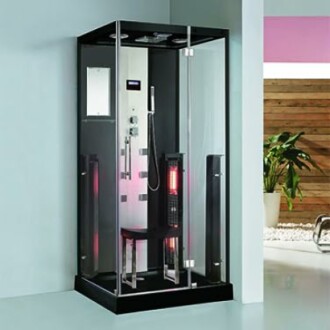 Cabine de douche moderne avec porte en verre