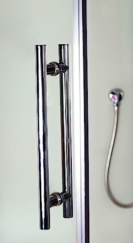 Poignée de porte de douche moderne en métal.